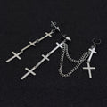 Asymmetric Cross Earring & Ear Bone Chain Set – Hidden Picks Online