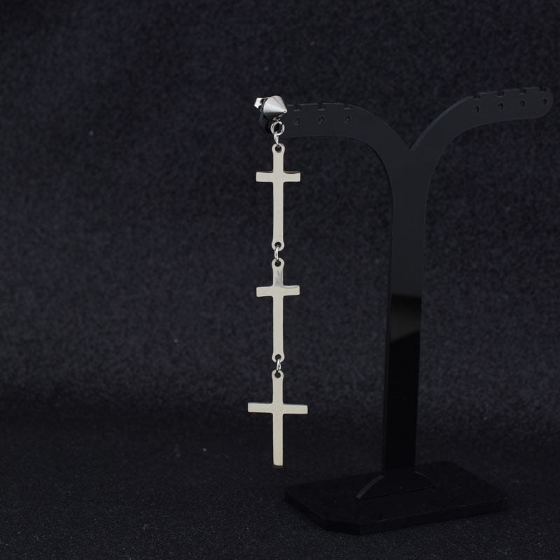 Asymmetric Cross Earring & Ear Bone Chain Set – Hidden Picks Online
