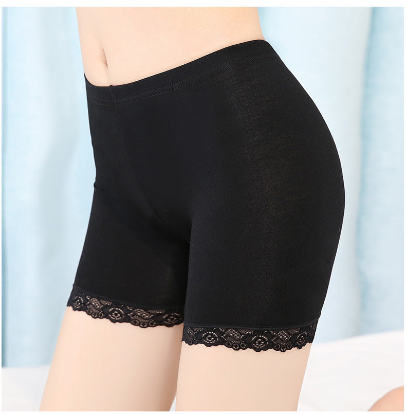 Women's underwear modal plus size lace safety pants leggings anti-exposure boxers three-point non-curling shorts