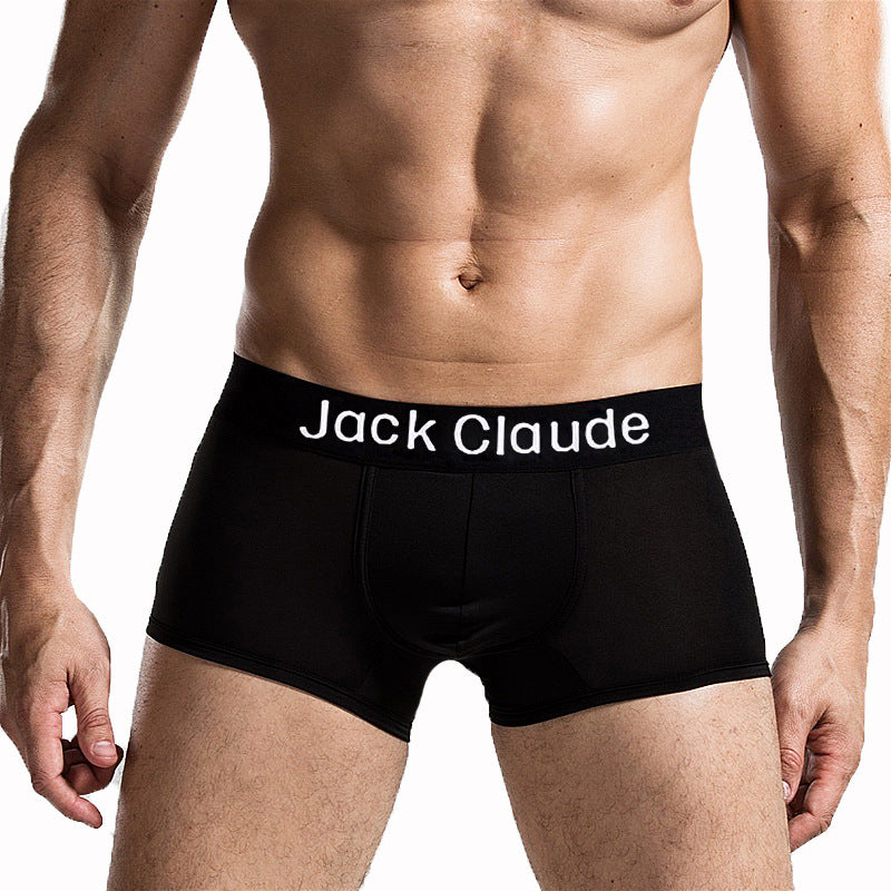 Foreign trade cross-border transparent bag simple men's underwear fiber boxers mid waist plus size manufacturer AliExpress wish