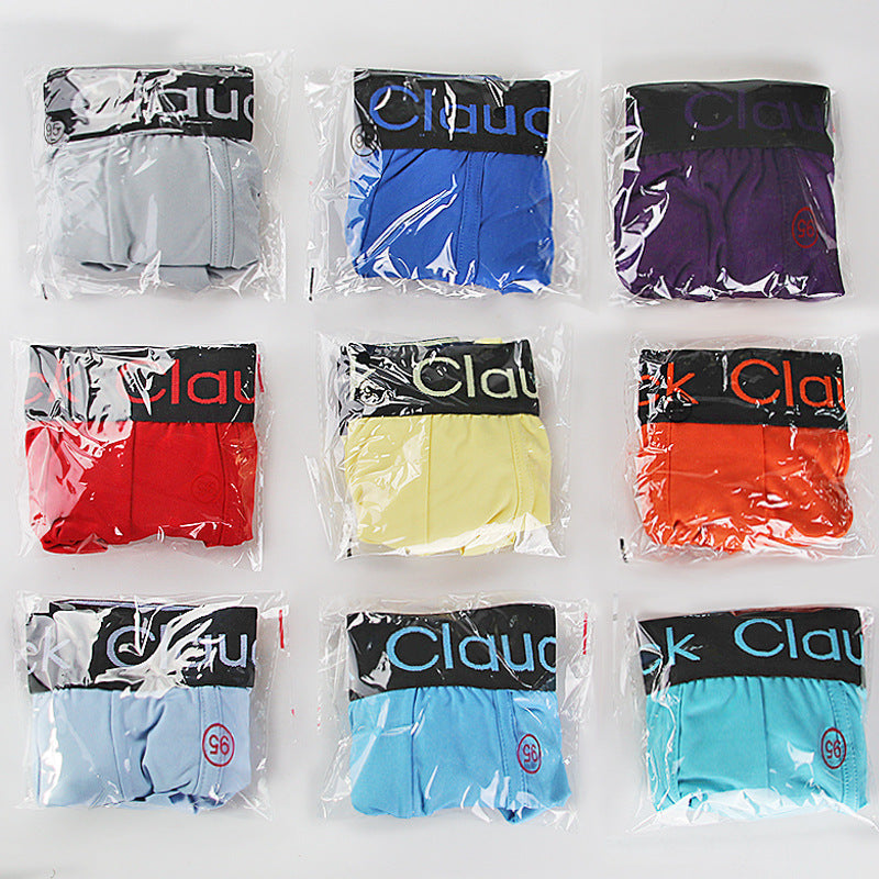 Foreign trade cross-border transparent bag simple men's underwear fiber boxers mid waist plus size manufacturer AliExpress wish