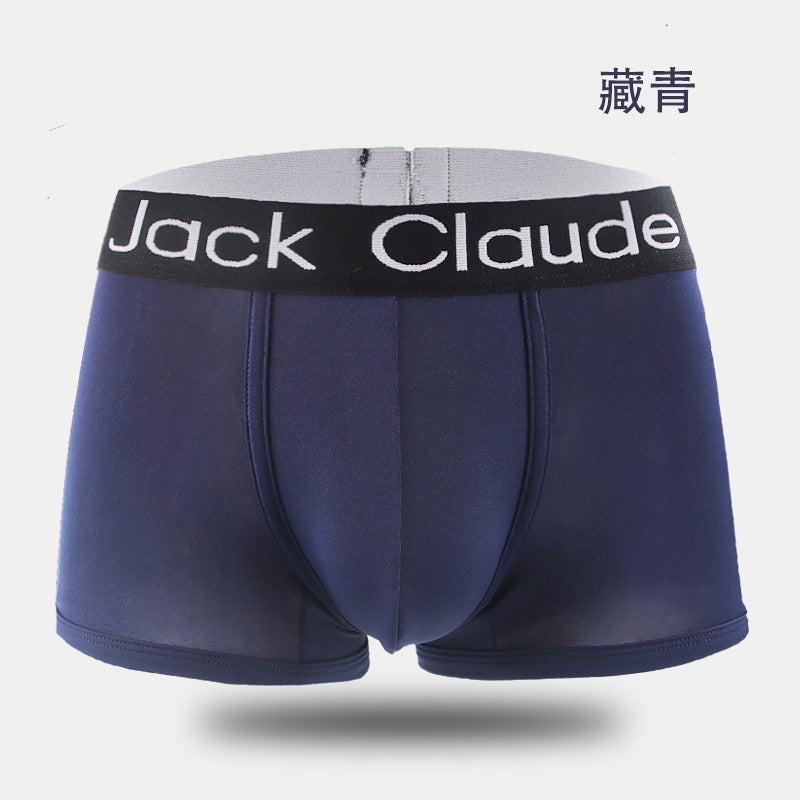 Foreign trade cross-border transparent bag simple men's underwear fiber boxers mid waist plus size manufacturer AliExpress wish