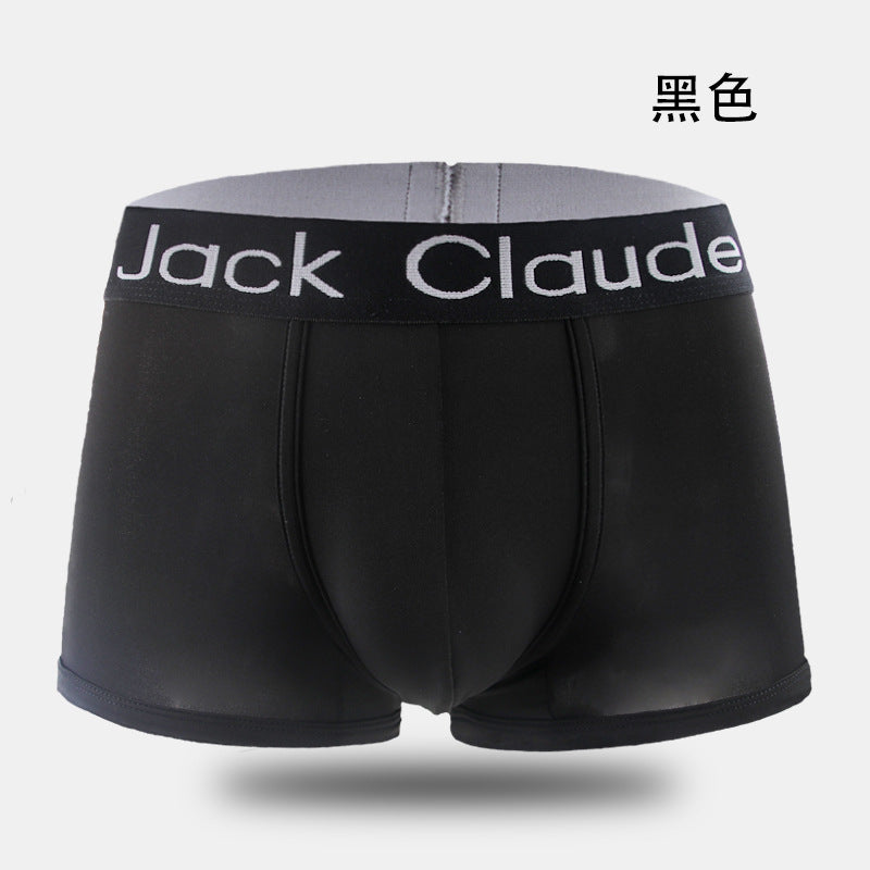 Foreign trade cross-border transparent bag simple men's underwear fiber boxers mid waist plus size manufacturer AliExpress wish