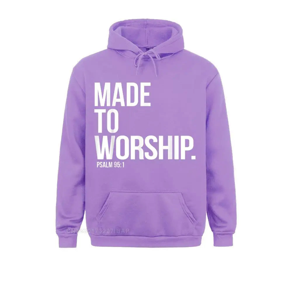 Made to Worship Christian Hoodie – Psalm 95:1 Faith-Based Sweatshirt