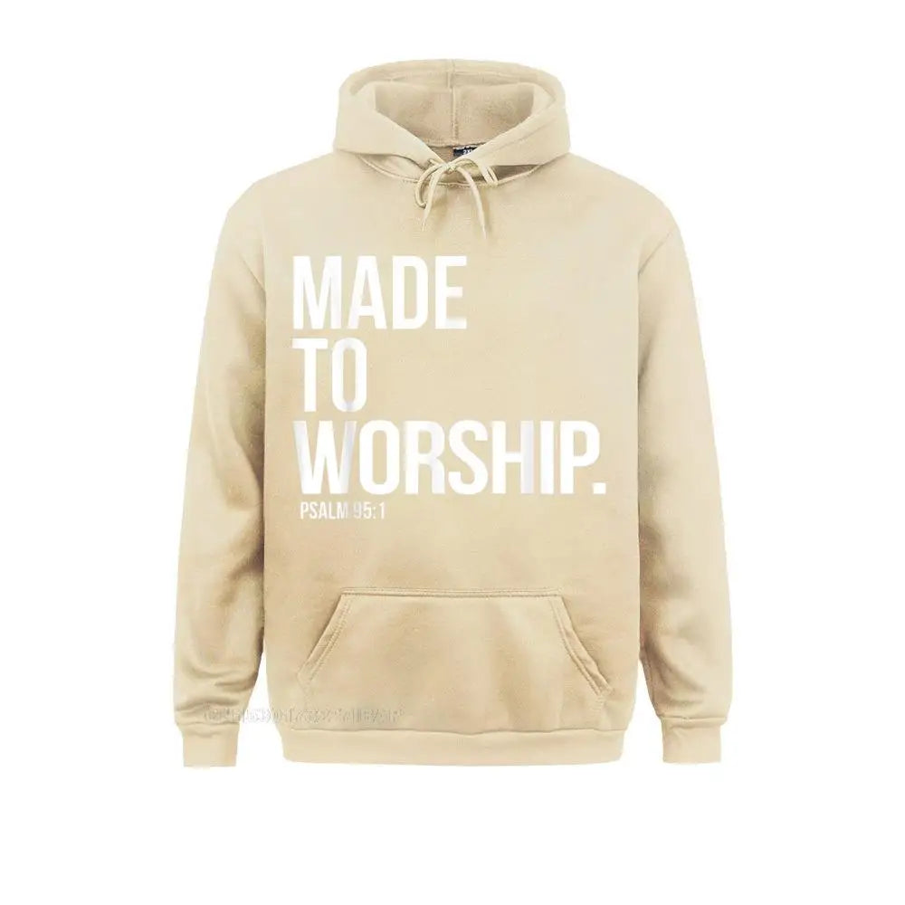 Made to Worship Christian Hoodie – Psalm 95:1 Faith-Based Sweatshirt