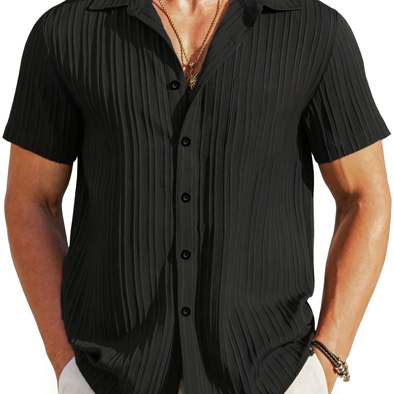 Classic Lapel Solid Color Button-Down Shirt – Hidden Picks Online