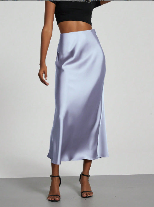 Elegant Satin Midi Skirt – Flowy & Slimming – Hidden Picks Online
