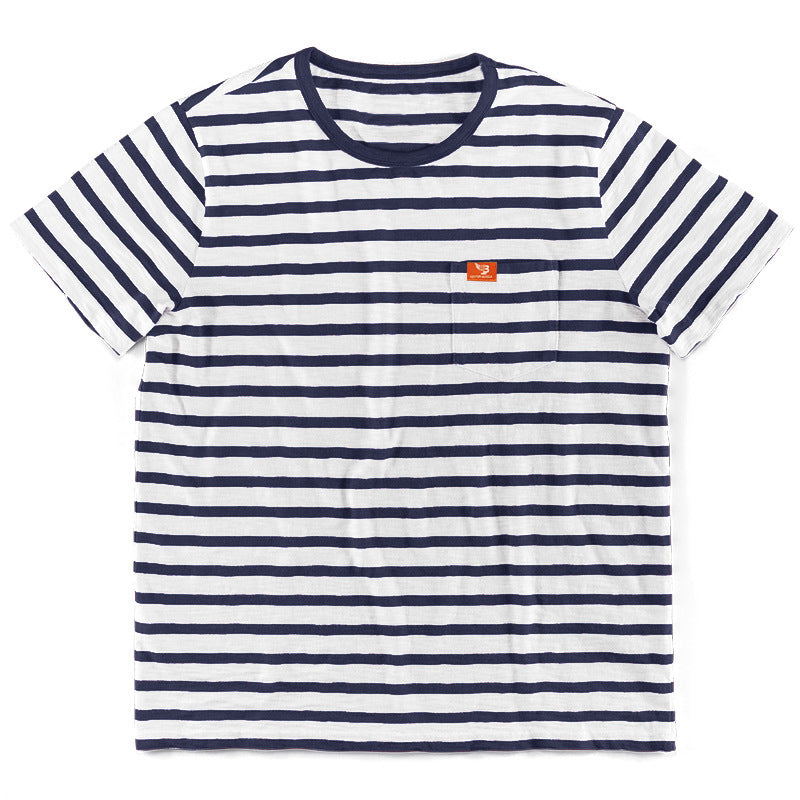 2024 cross-border men's clothing plus size new summer men's fashion casual striped short-sleeved shirt men's round neck T-shirt now