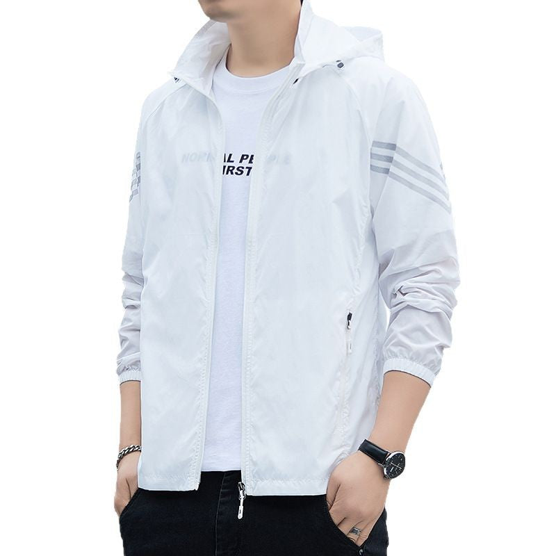 Summer Three Bar Sun Protection Clothing Men's Ice Silk Sun Protection Clothing Men's Thin Jacket Men's Fishing Quick-drying Jacket Men's Running Clothing