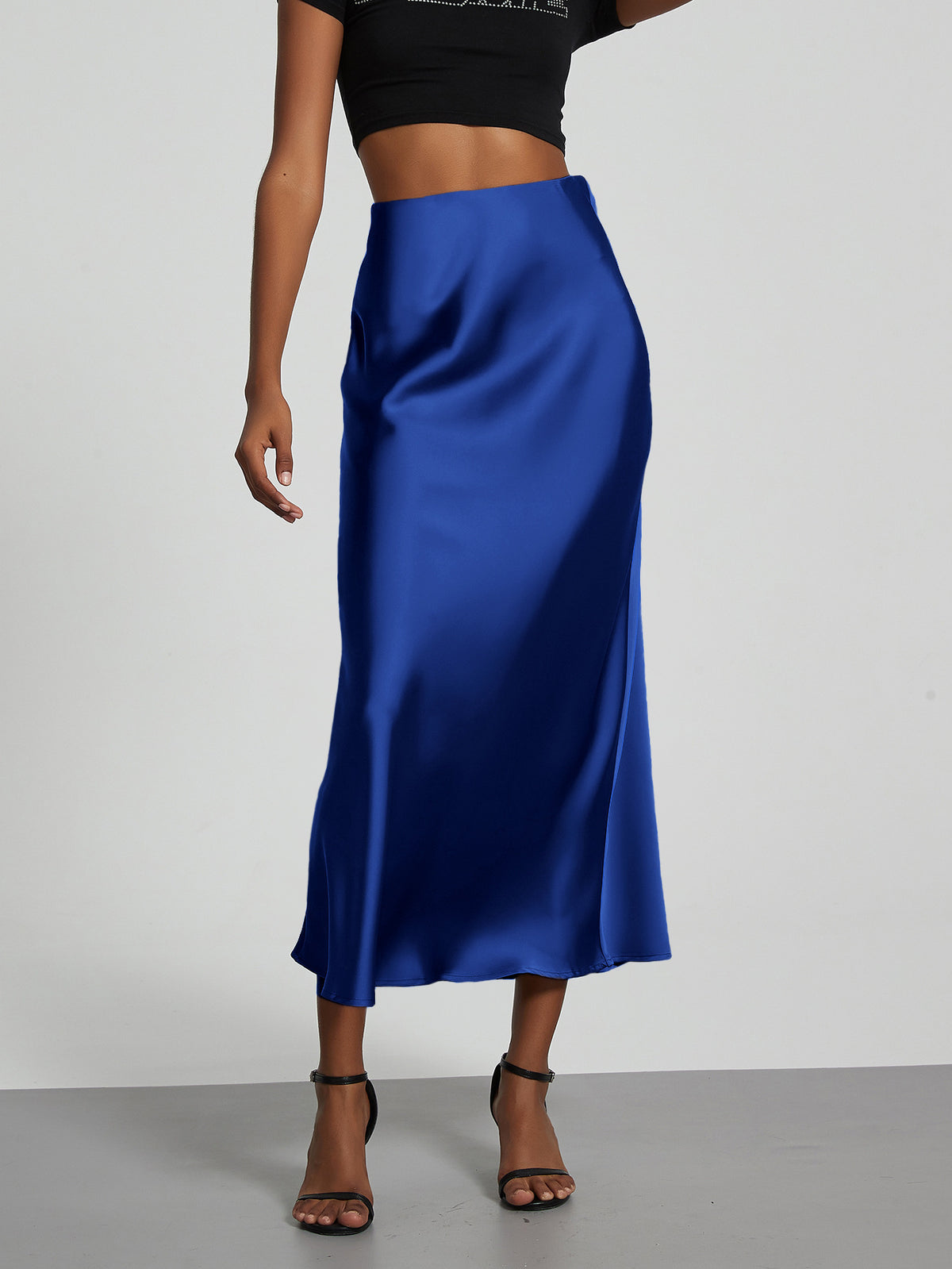 Elegant Satin Midi Skirt – Flowy & Slimming – Hidden Picks Online
