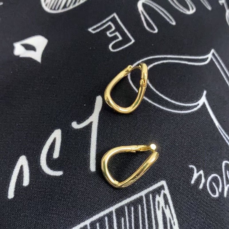 Korean Plain Hoop Earrings, High-End Niche Design, Summer Earrings, Ear Needles, Twisted U-Shaped Women's Earrings, Factory Direct Sales
