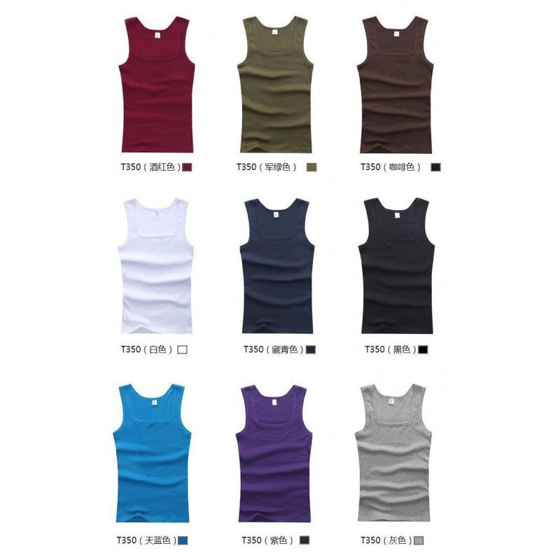 Square-Neck Slim-Fit Cotton Gym Vest – Hidden Picks Online