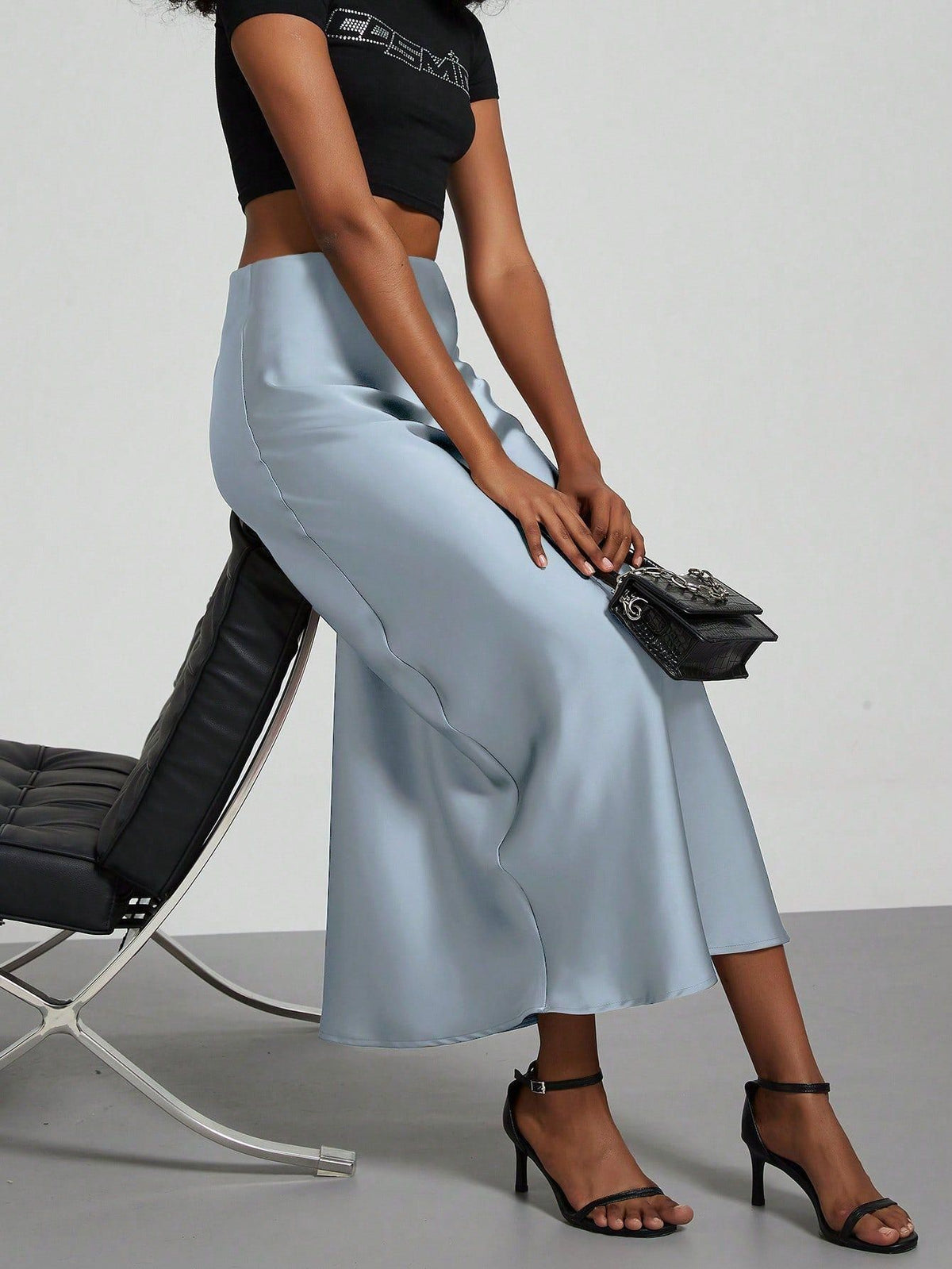 Elegant Satin Midi Skirt – Flowy & Slimming – Hidden Picks Online