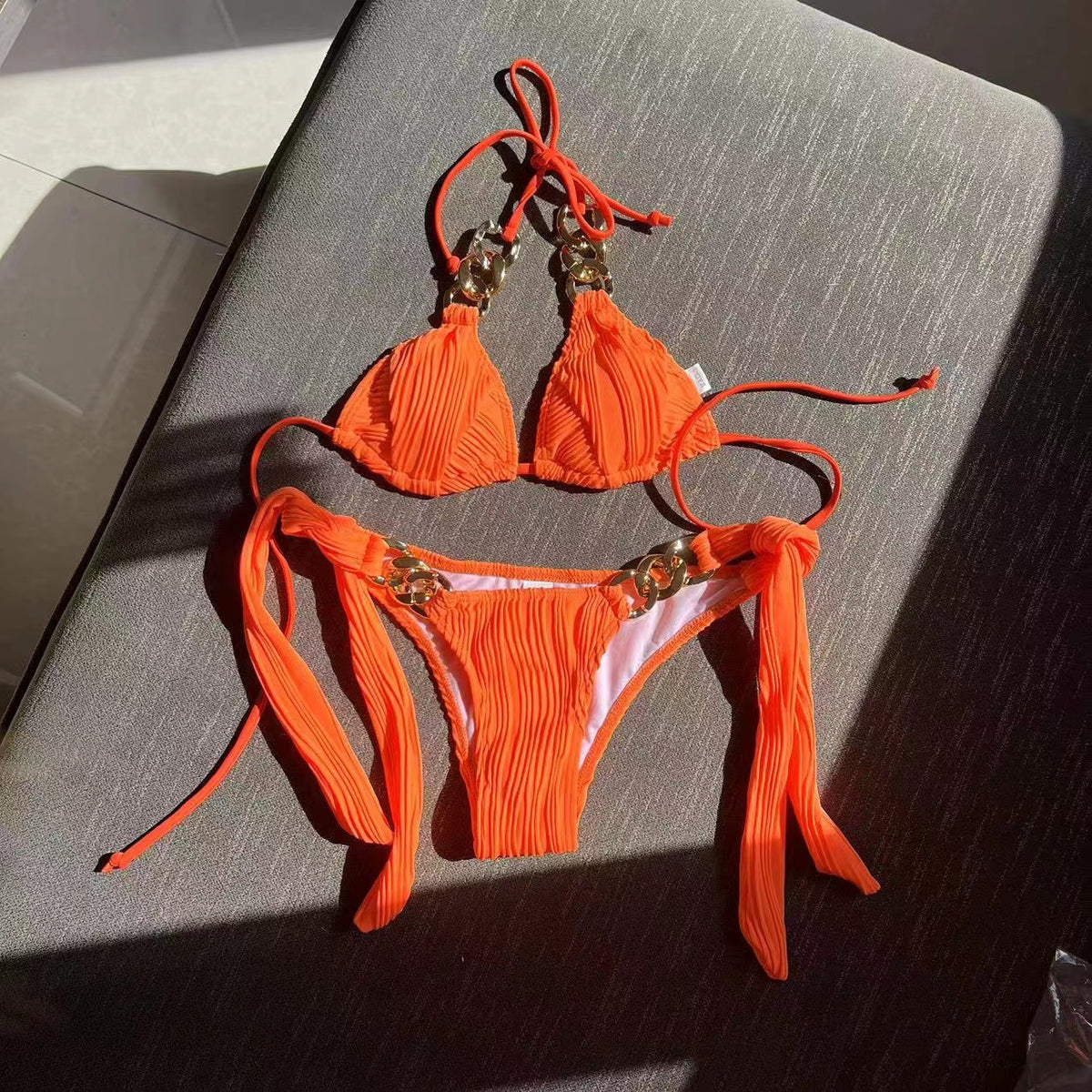 Chain-Detail Split Bikini Swimsuit – Hidden Picks Online