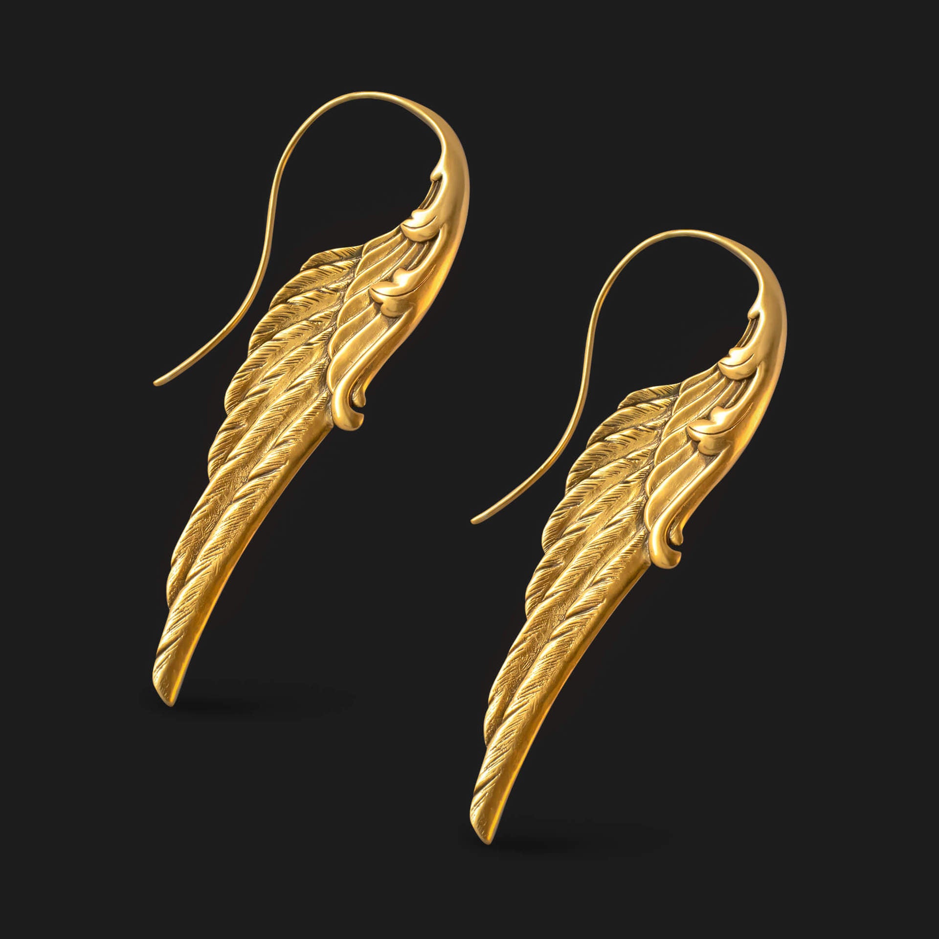 Exaggerated Angel Wings Pendant Earrings – Hidden Picks Online
