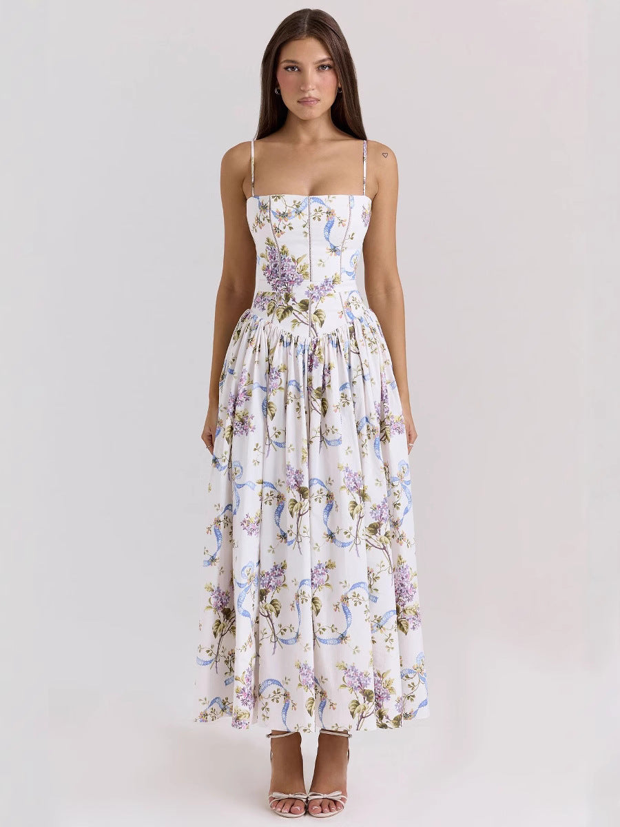 French Floral Spaghetti-Strap Slip Dress – Hidden Picks Online