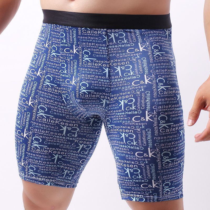 Sports Quick-drying Underwear Men's Summer Ice Silk Thin Breathable Boxers Running Long Anti-wear Leg plus size Boxers