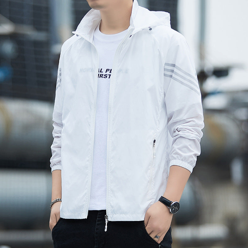 Summer Three Bar Sun Protection Clothing Men's Ice Silk Sun Protection Clothing Men's Thin Jacket Men's Fishing Quick-drying Jacket Men's Running Clothing
