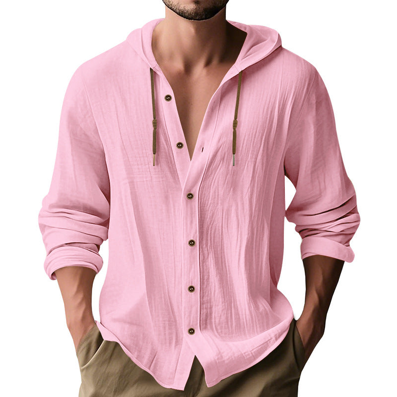 Hooded Cotton-Linen Loose Beach Cardigan Shirt – Hidden Picks Online