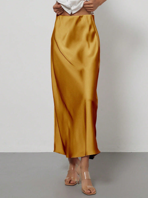 Elegant Satin Midi Skirt – Flowy & Slimming – Hidden Picks Online