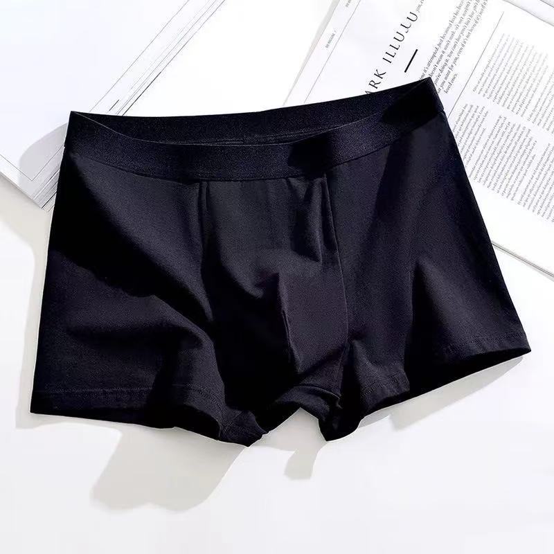 Underwear Men's High-End Boxer Briefs Antibacterial Breathable Mid-Waist Solid Color Versatile Comfortable Skin-Friendly Underwear Men's Pure Cotton