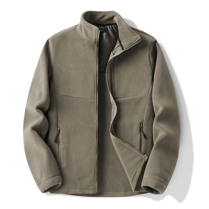 Spring and Autumn Couple's Outdoor Sports Fleece Sweatshirt, Thickened Windproof Mountaineering Warm Fleece Anti-Pilling Jacket