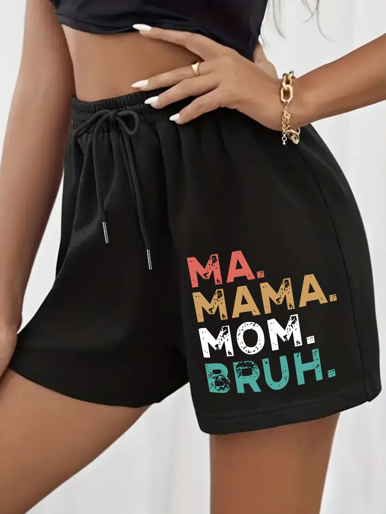 Fashion shorts without pocket, belt, elastic belt, Joker shorts