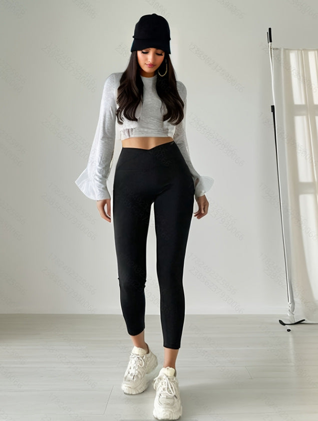 High-Waist Seamless Cropped Leggings – Hidden Picks Online