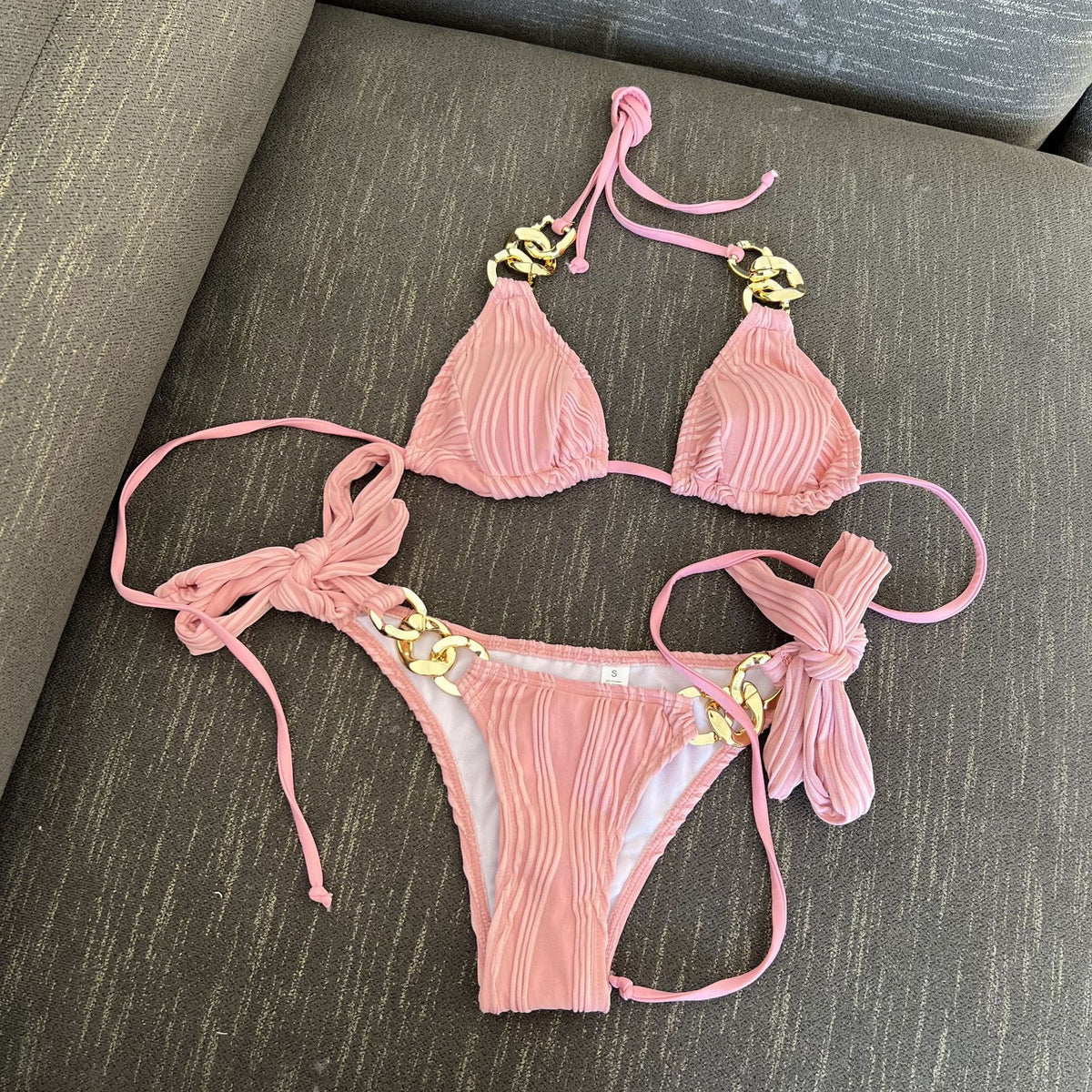 Chain-Detail Split Bikini Swimsuit – Hidden Picks Online