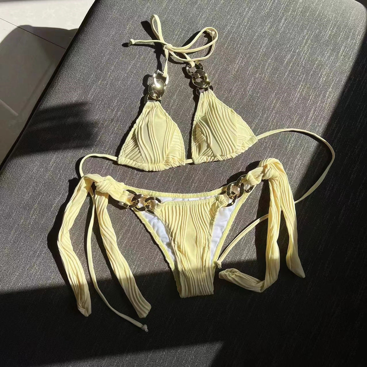Chain-Detail Split Bikini Swimsuit – Hidden Picks Online