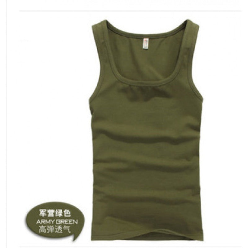 Square-Neck Slim-Fit Cotton Gym Vest – Hidden Picks Online