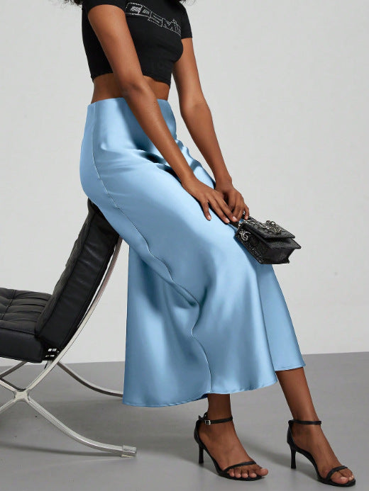 Elegant Satin Midi Skirt – Flowy & Slimming – Hidden Picks Online