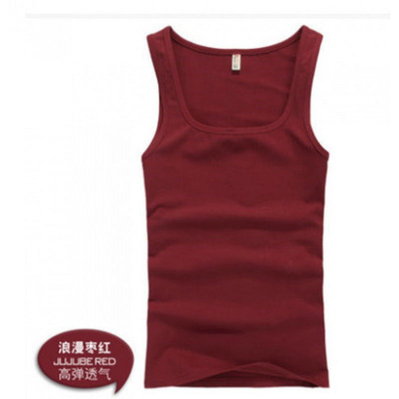 Square-Neck Slim-Fit Cotton Gym Vest – Hidden Picks Online