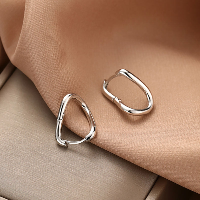 Korean Plain Hoop Earrings, High-End Niche Design, Summer Earrings, Ear Needles, Twisted U-Shaped Women's Earrings, Factory Direct Sales