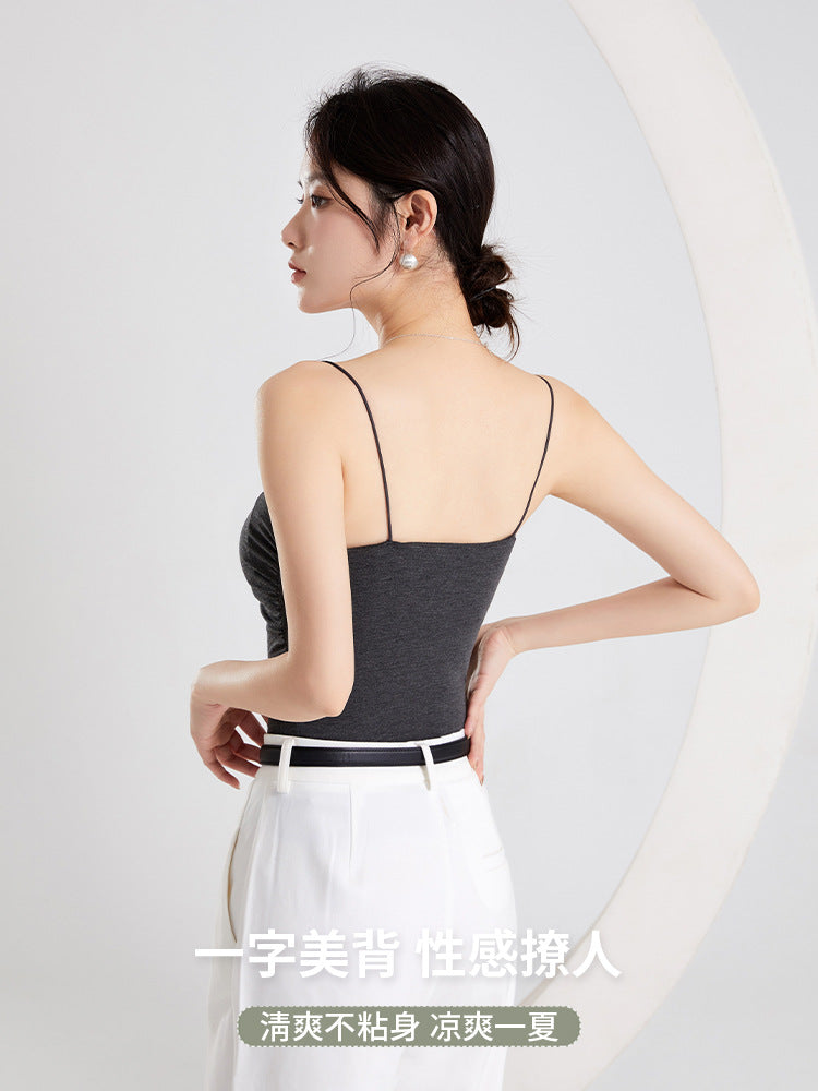 Built-In Bra Pleated Camisole – Summer Essential – Hidden Picks Online