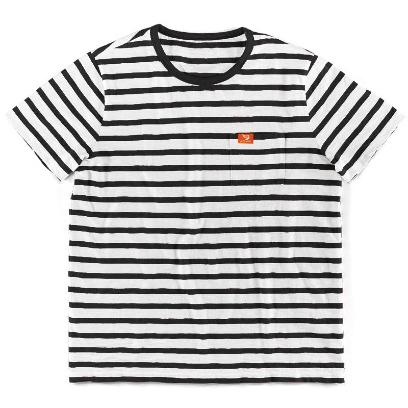 2024 cross-border men's clothing plus size new summer men's fashion casual striped short-sleeved shirt men's round neck T-shirt now