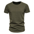 Slim-Fit Round-Neck Solid Color Casual T-Shirt – Hidden Picks Online