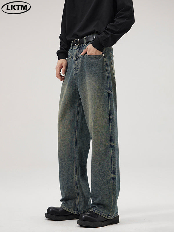 Vintage Tie-Dye Washed Loose Wide-Leg Jeans – Hidden Picks Online