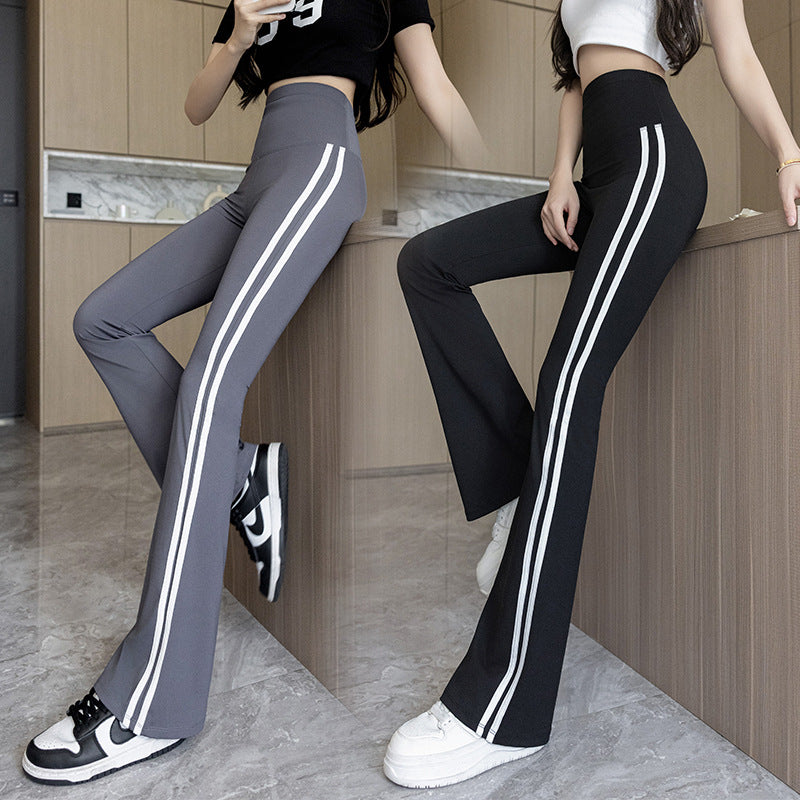 High-Waist Striped Boot-Cut Flare Pants – Hidden Picks Online