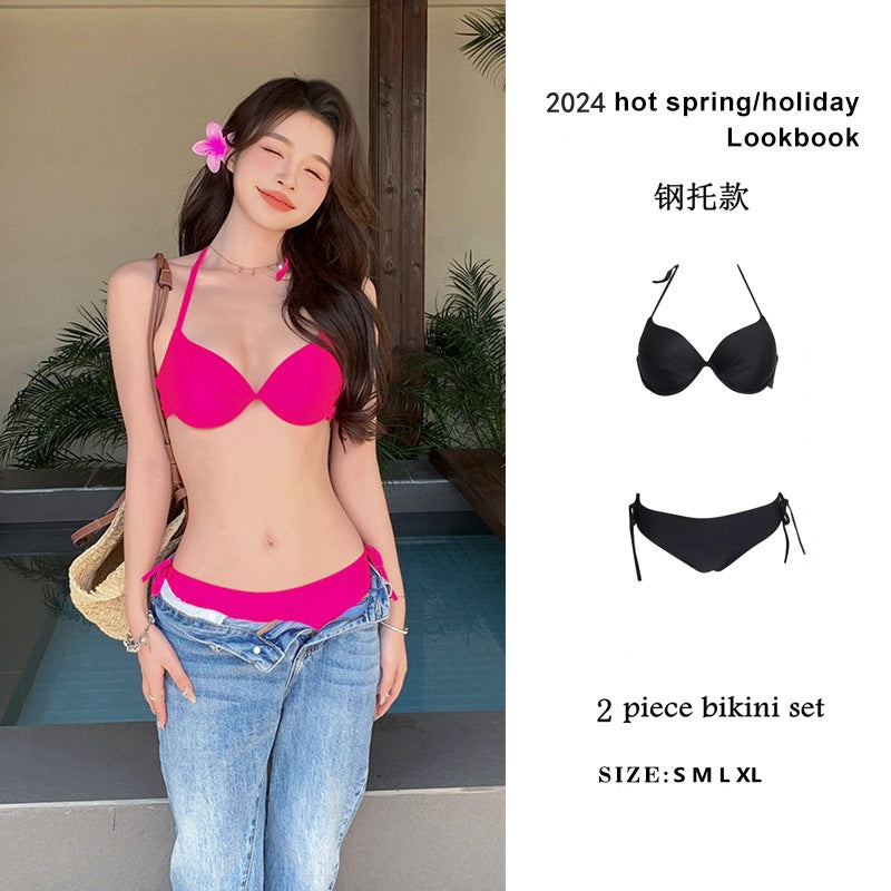 Pink Rose Steel-Underwire Gather Bikini – Hidden Picks Online