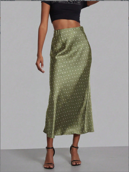 Elegant Satin Midi Skirt – Flowy & Slimming – Hidden Picks Online