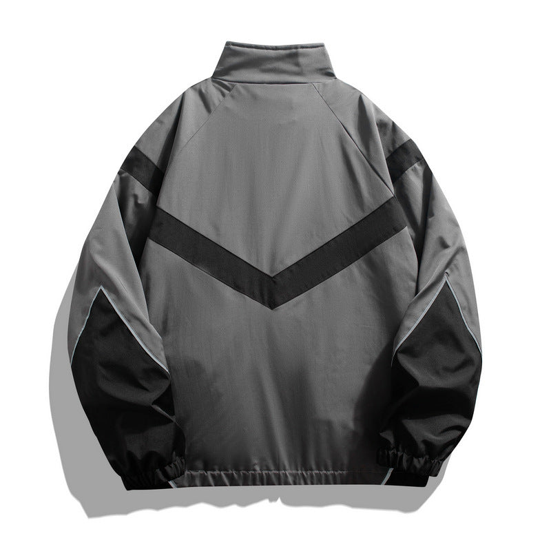 Reflective Patchwork Stand-Collar Sports Jacket – Hidden Picks Online
