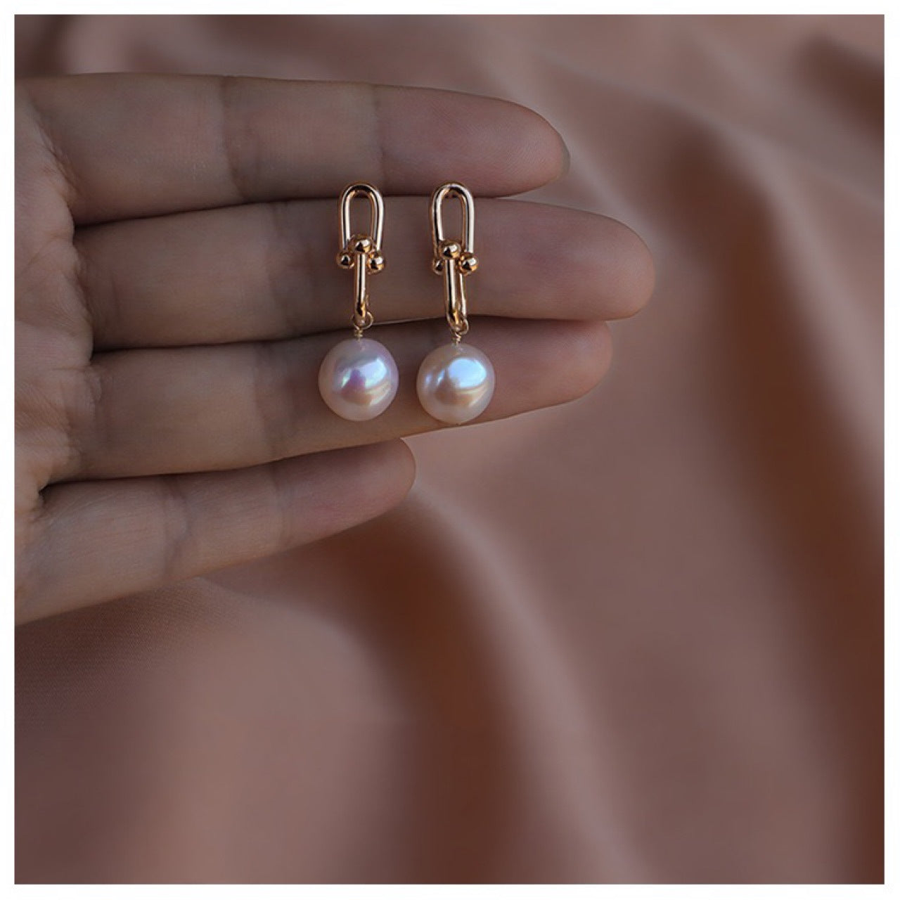Natural Baroque Freshwater Pearl Earrings – 14K Gold Plated Silver – Hidden Picks Online