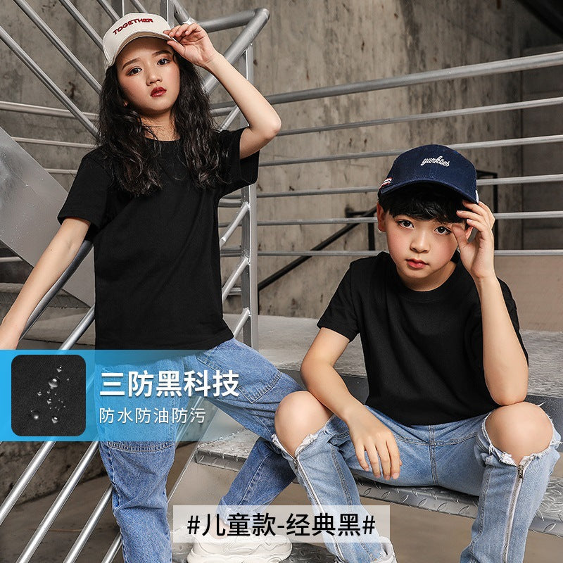 S-6XL plus size Cotton Short-sleeved White Small T-shirt Round Neck Tshirt Children's Wear Xinjiang Long-staple Cotton Casual Top