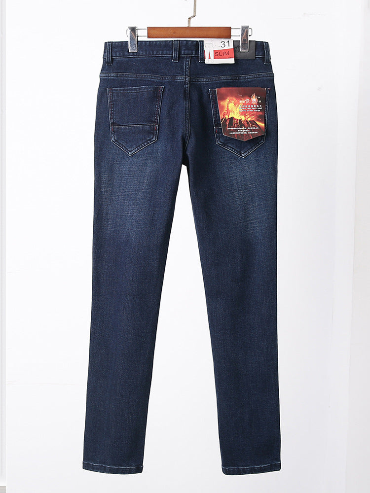 Slim-Fit Fleece-Lined Straight-Leg Jeans – Hidden Picks Online