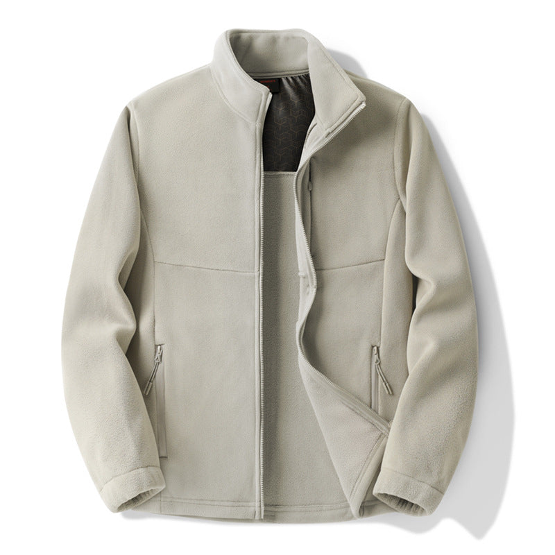 Spring and Autumn Couple's Outdoor Sports Fleece Sweatshirt, Thickened Windproof Mountaineering Warm Fleece Anti-Pilling Jacket