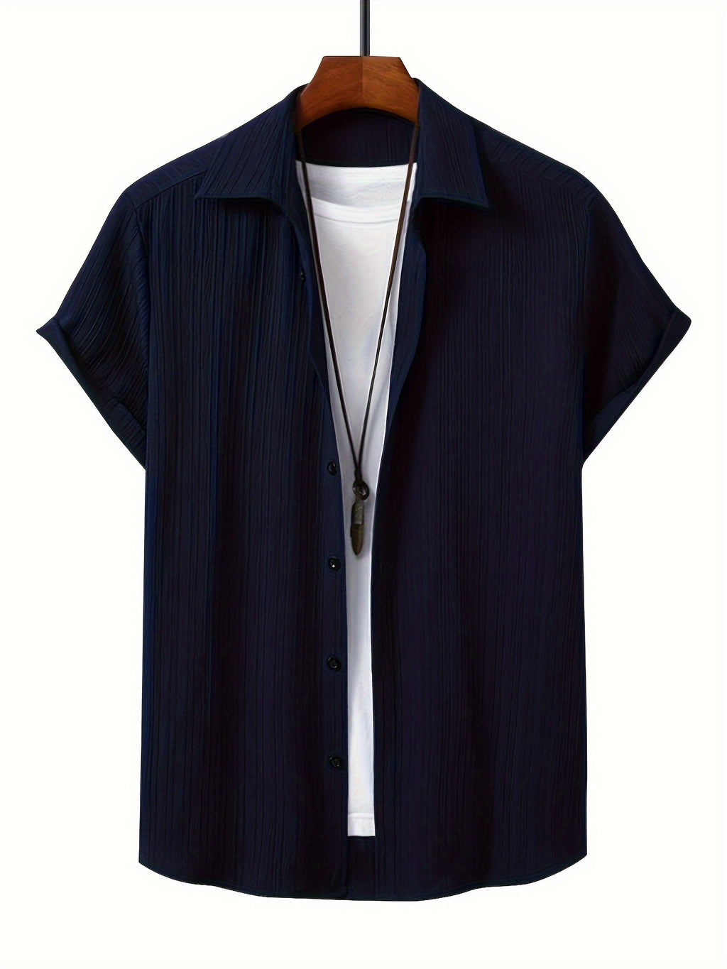 Classic Lapel Solid Color Button-Down Shirt – Hidden Picks Online