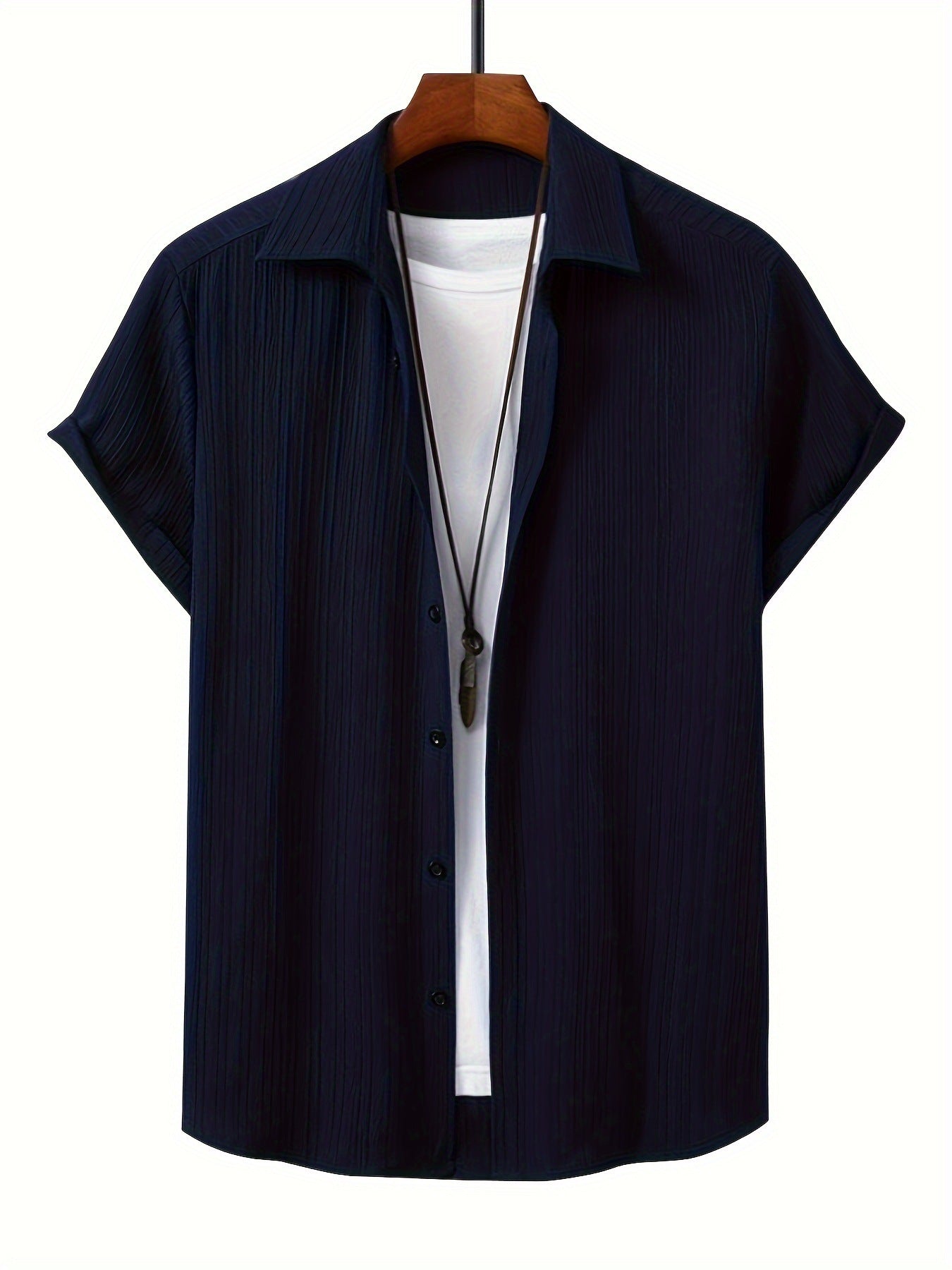 Classic Lapel Solid Color Button-Down Shirt – Hidden Picks Online