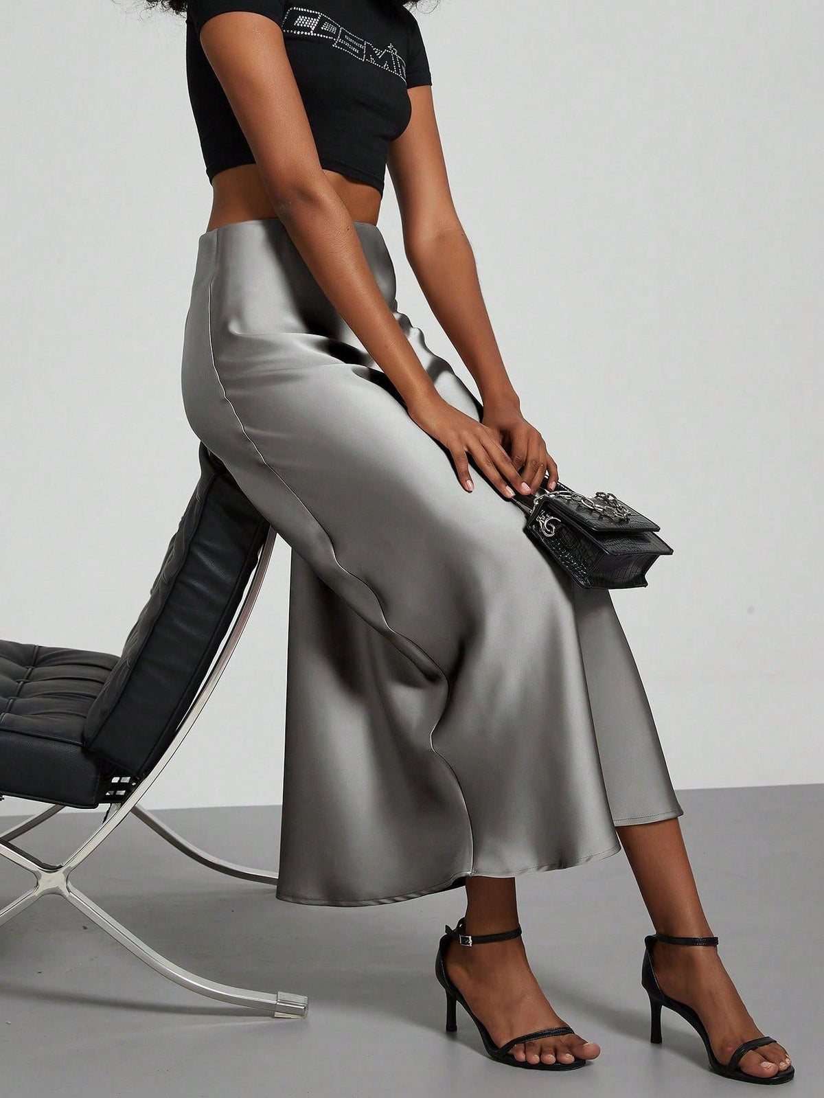 Elegant Satin Midi Skirt – Flowy & Slimming – Hidden Picks Online