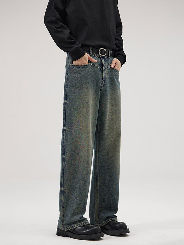 Vintage Tie-Dye Washed Loose Wide-Leg Jeans – Hidden Picks Online